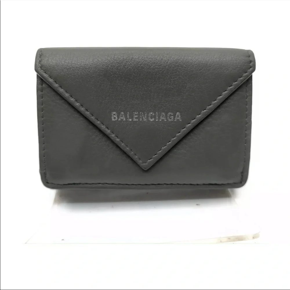 BALENCIAGA Wallet Gray Leather